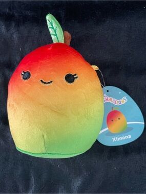 Squishmallows Rainbow Mango Plush in Red Orange Yellow Green Ximena